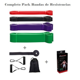 Set 4x Bandas Largas Calistenia + Accesorios