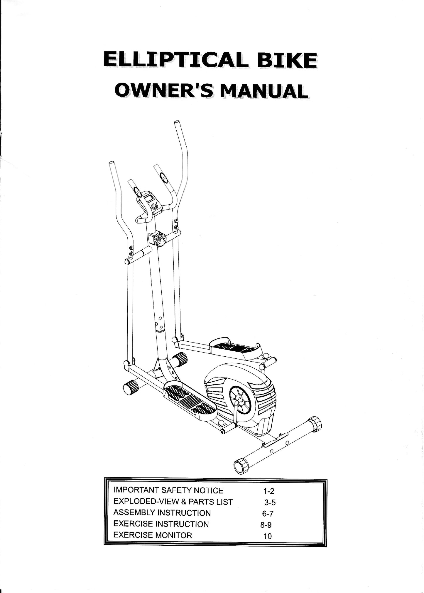 Máquina Bicicleta Elíptica Magnética 8 Niveles Volante 4kg - 5080