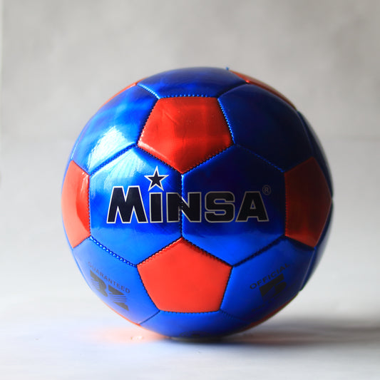 BALON FUTBOL MINSA Tamaño oficial 5 - Capa brillaten plateado