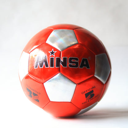 BALON FUTBOL MINSA Tamaño oficial 5 - Capa brillaten plateado