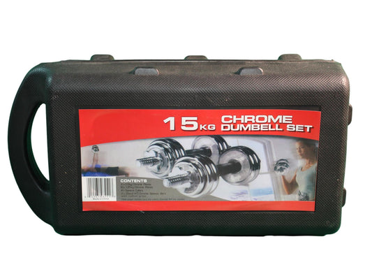 Kit Dumbell Mancuerna Acero cromado regulable - 15KG