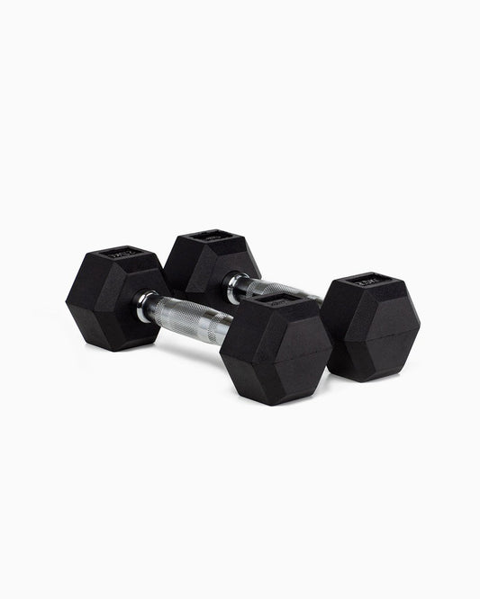 PAR Mancuerna Hexagonal Caucho Goma Crossfit Funcional 5 Kg - PAR