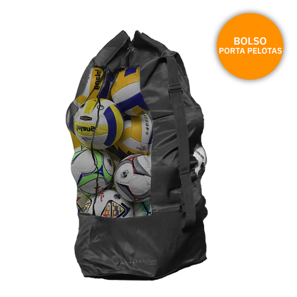 Balonera Saco Bolso XL 15 Balones - Futbol Volei Basquet - Negro