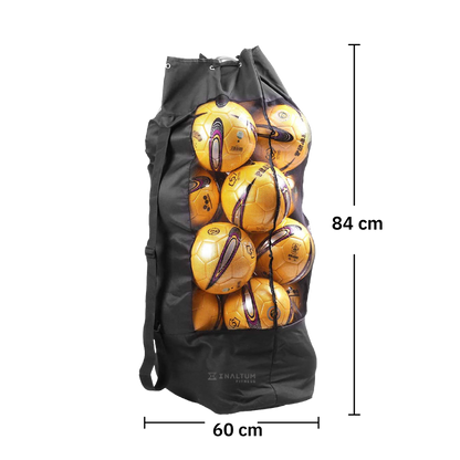 Balonera Saco Bolso XL 15 Balones - Futbol Volei Basquet - Negro