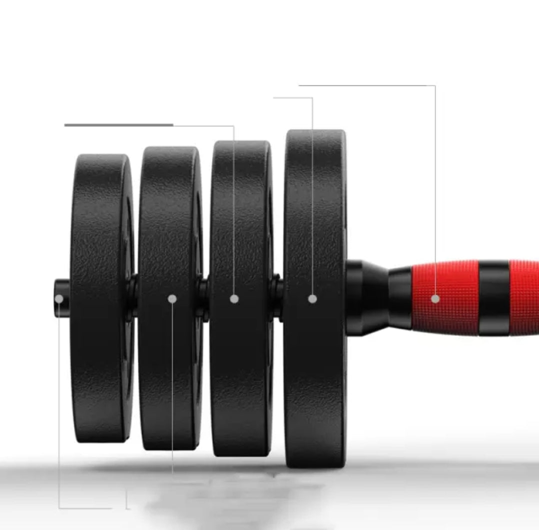 Pack PAR Mancuernas cementada PVC + Union + discos 20 Kg