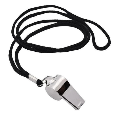 Silbato Pito Metalico DRB con Cordon - UNIDAD - Standard / Plateado