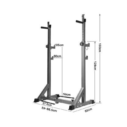 Atril tipo Rack olímpico ajustable - Multifuncion Squat Press Banca + Fondos - 015