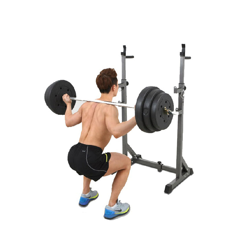 Atril tipo Rack olímpico ajustable - Multifuncion Squat Press Banca + Fondos - 015
