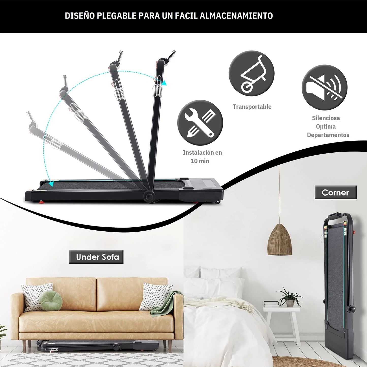 Trotadora Caminadora Plegable electrica 2.2HP Maxkare - 1008