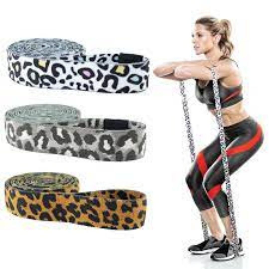 Set 3 Bandas Tela Loop Largas Ligas ElÃ¡sticas Fitness 2mtrs - Color Solido