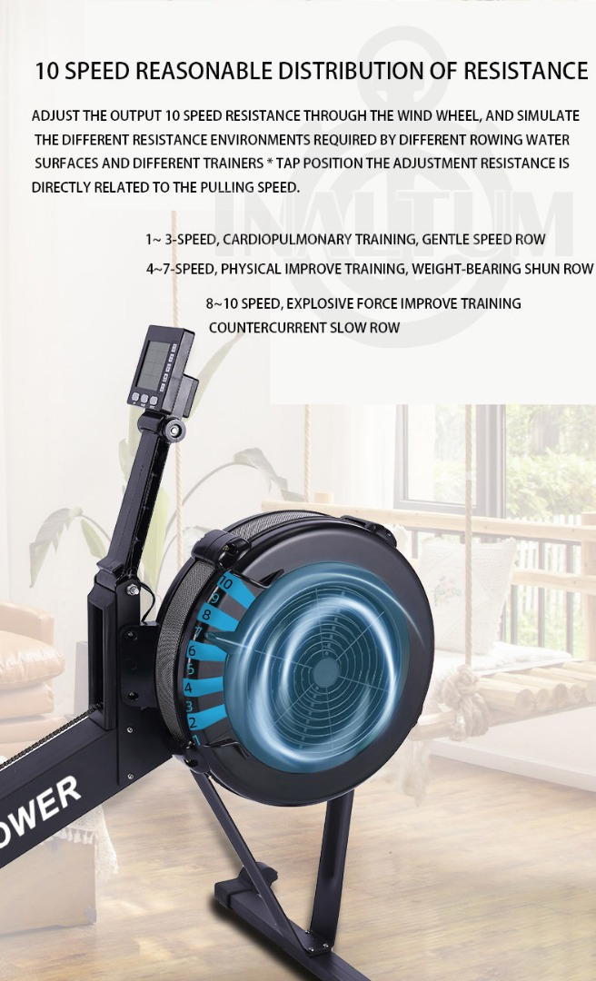Remadora acero Air Rower - Cadena Aire