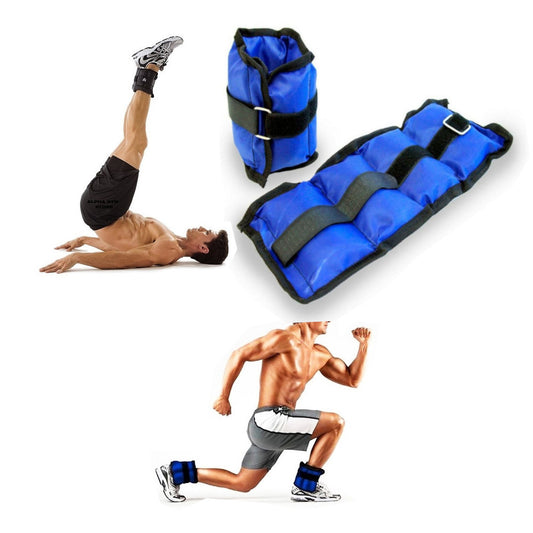 Par Tobilleras Peso Ajustable Ejercicio 0,5 Kg - Total 1kg - Azul
