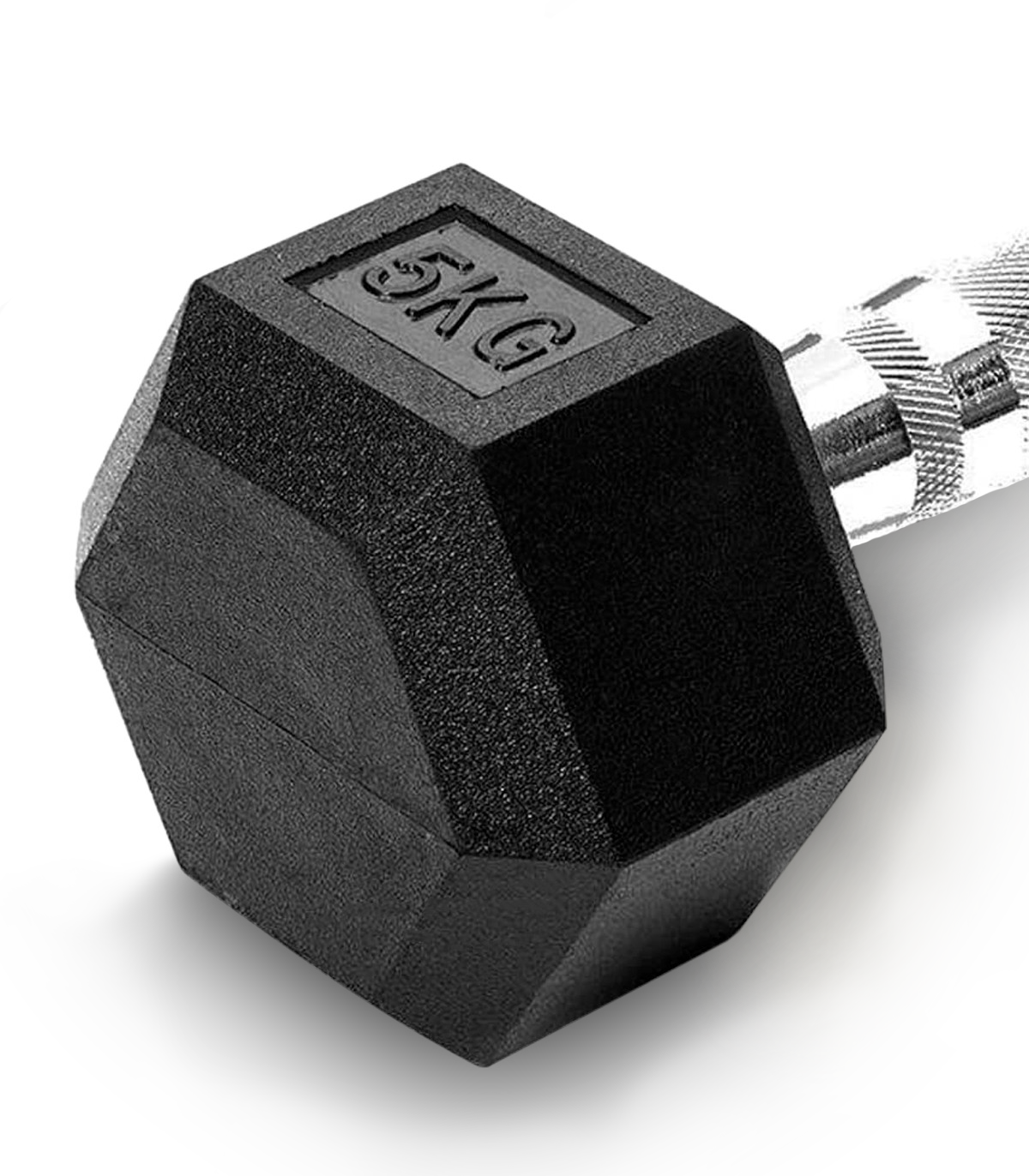 PAR Mancuerna Hexagonal Caucho Goma Crossfit Funcional 5 Kg - PAR
