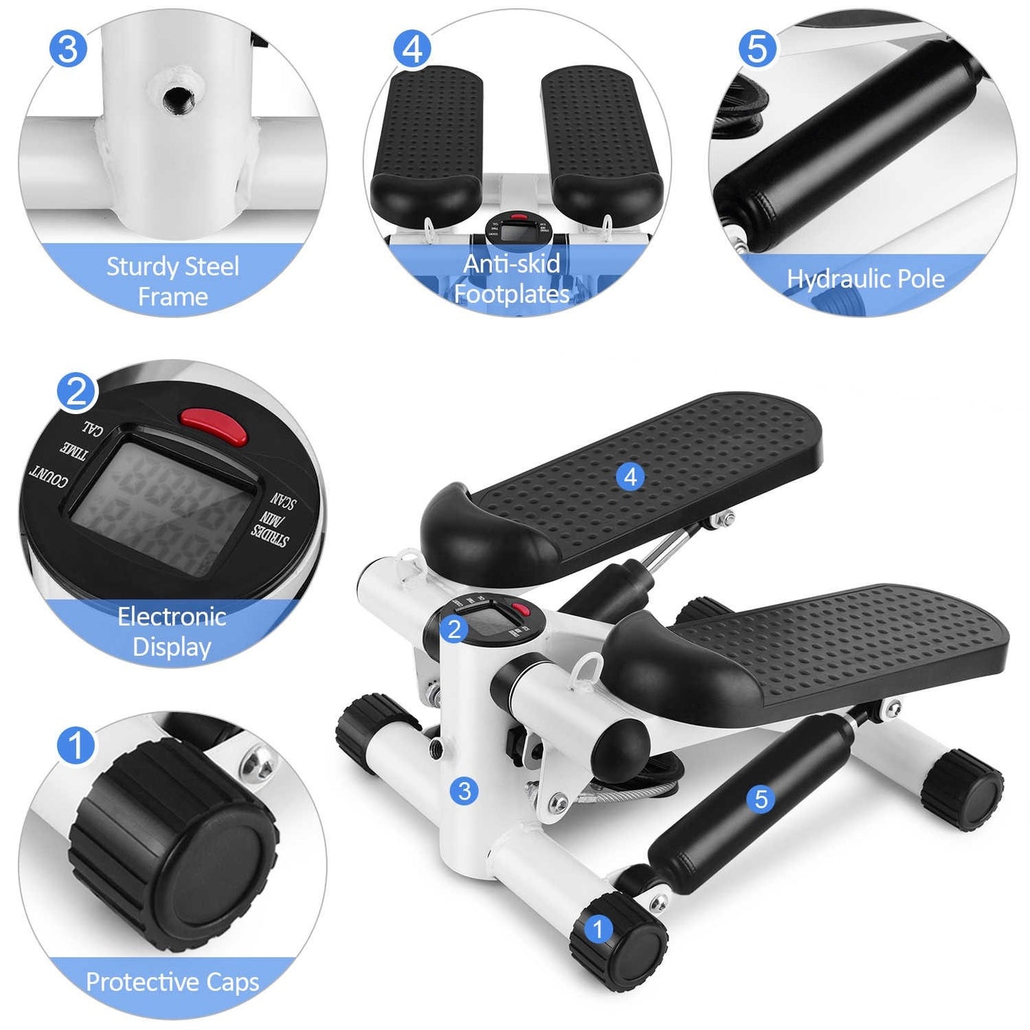 Escaladora Stepper portatil con Bandas para Brazos + Regalo Set de Bandas de Gluteos