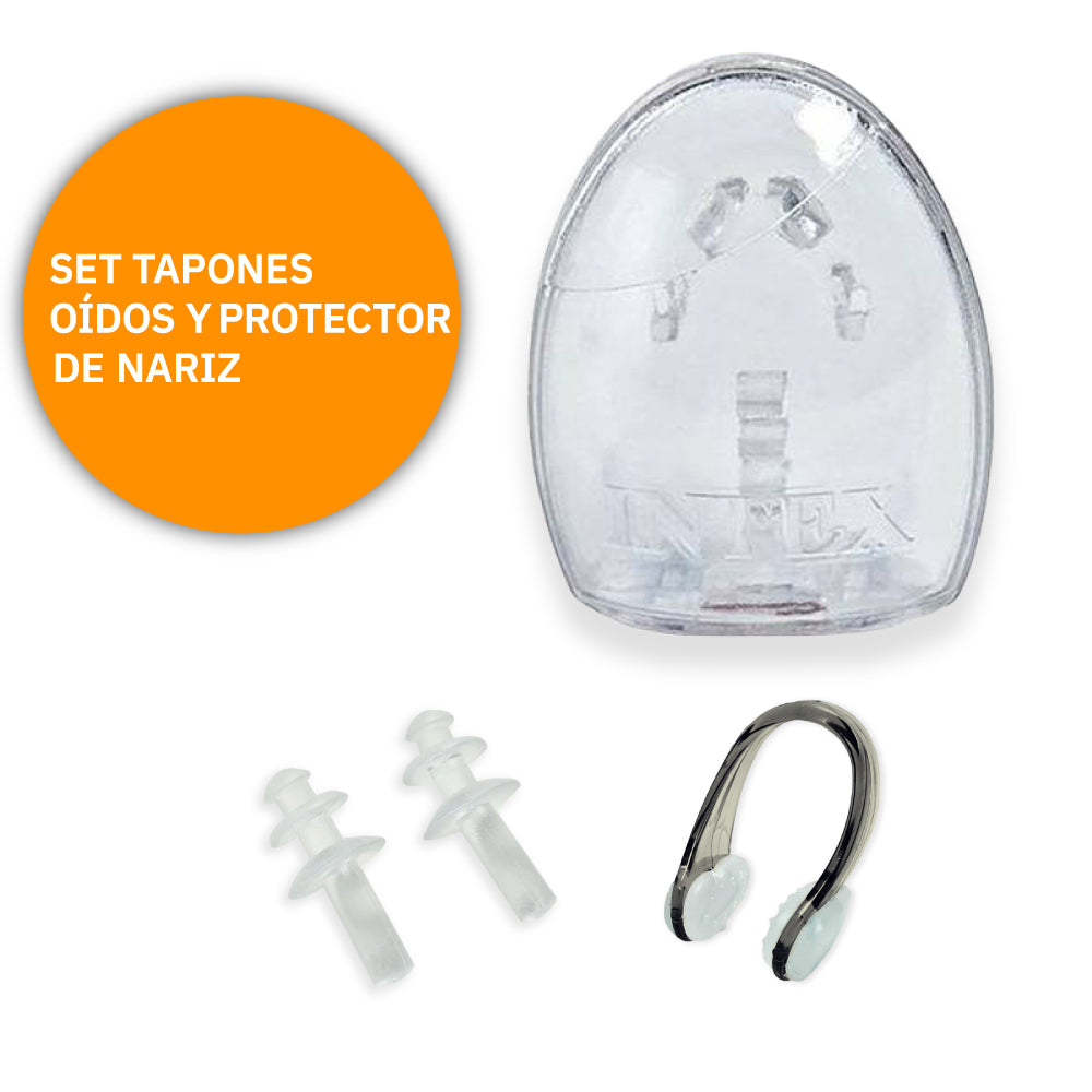 Pack natación  +Lentes +Gorro +Tapones oidos+clip nasal