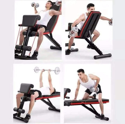 PACK BANCA CURL INCLINABLE MULTIFUNCIONAL +PAR MANCUERNAS +20KGS EN DISCOS