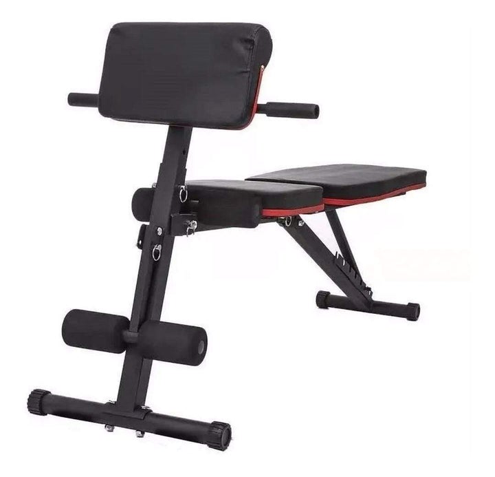 PACK BANCA CURL INCLINABLE MULTIFUNCIONAL +PAR MANCUERNAS +20KGS EN DISCOS