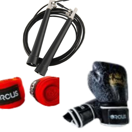 Pack Guantes De Boxeo + Cuerda + Vendas