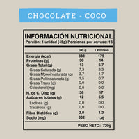CAJA WILD PROTEIN VEGANA 14GR SABOR CHOCOLATE–COCO DISPLAY 16 UNIDADES SNACK BAR