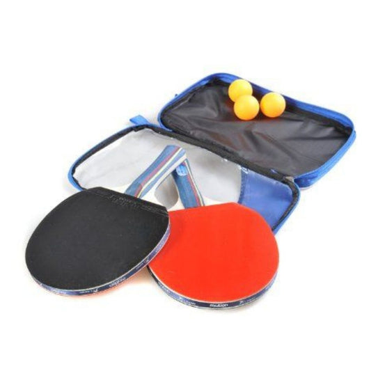 Set par Paleta Raqueta Ping Pong + 3 pelotas + Estuche - multicolor