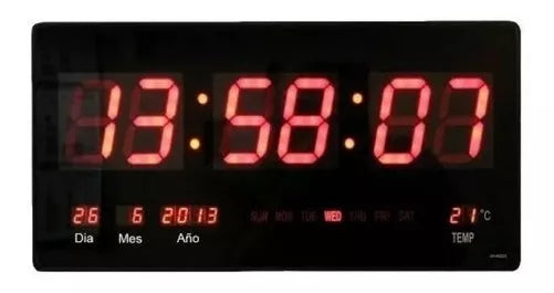 Reloj Digital Temperatura Dia 36cm -crossfit Box En Casa - Negro