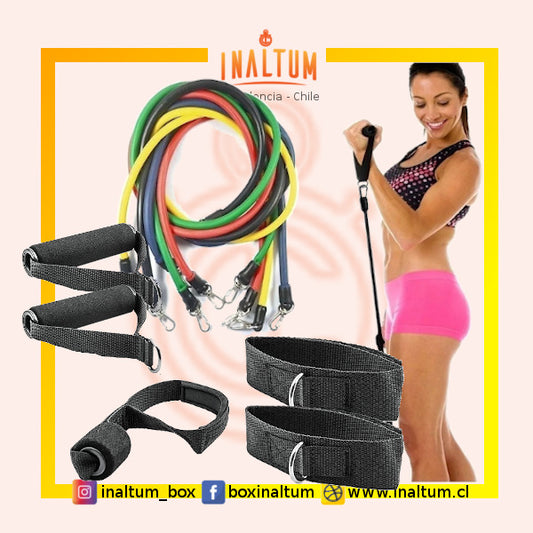 Set De 5 Tubos De Resistencia + Accesorios - Surtido